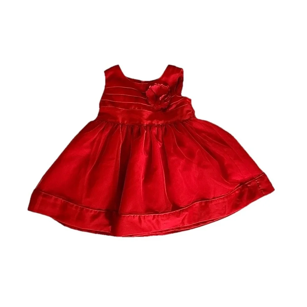 Holiday Dress Bloomers Sweater Christmas Party‎ 3 Piece Red Infant Girls Sz 3M